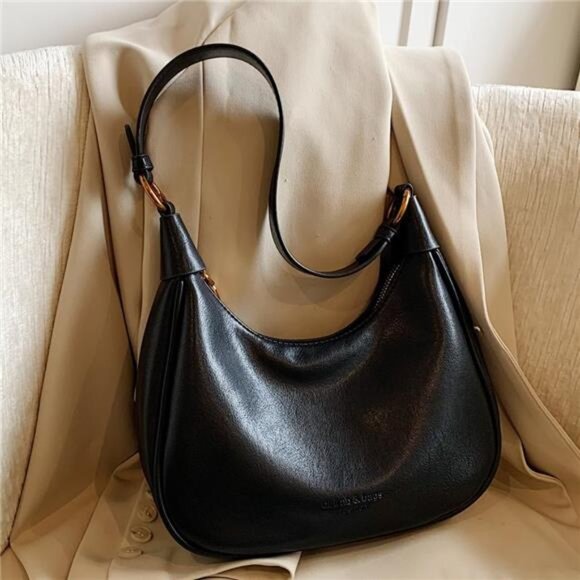 Small Shoulder Bag for Womens, Black - Picture 4 of 6